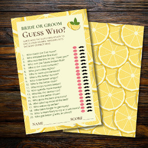 Main Squeeze Bride or Groom Game Lemon Bridal