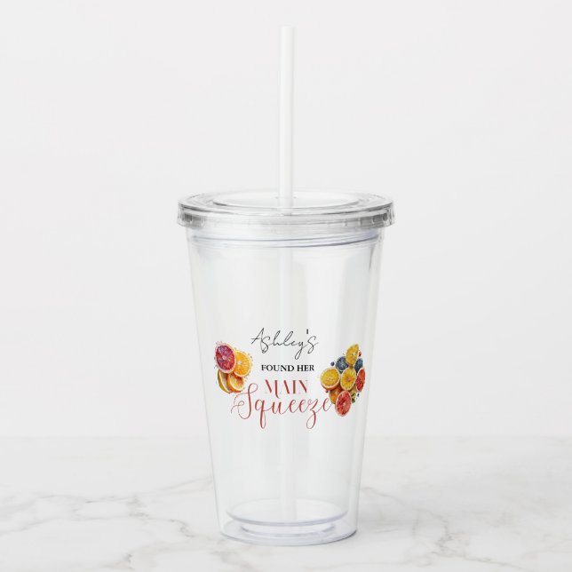 Main Squeeze Citrus Bridal Shower  Acrylic Tumbler (Front)
