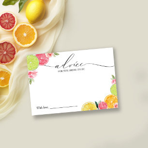 Main Squeeze Citrus Bridal Shower Advice Card