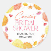 Main Squeeze Citrus Bridal Shower Favor Stickers (Front)
