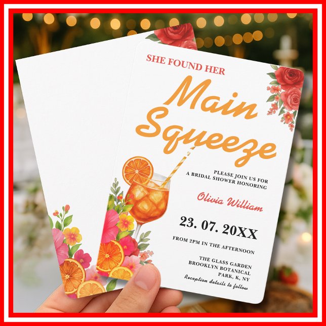 Main Squeeze Citrus Bridal Shower Invitation (Creator Uploaded)