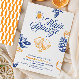 Main Squeeze Citrus Bridal Shower Lemon Bright Invitation