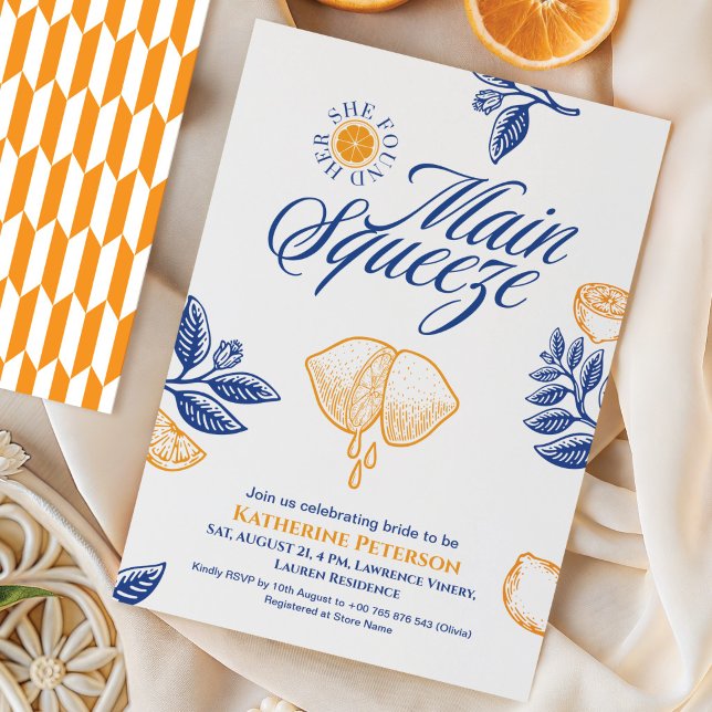 Main Squeeze Citrus Bridal Shower Lemon Bright Invitation (Creator Uploaded)