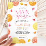 Main Squeeze Citrus Bridal Shower Lemon Bright Invitation<br><div class="desc">She found her Main Squeeze! | A bright lemon citrus Mediterranean Bridal Shower invitation. A fun bright colourful design for your citrus themed Bridal Shower.</div>