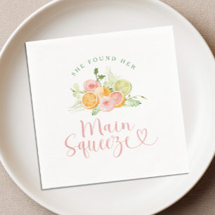 Main Squeeze Citrus Bridal Shower Napkin