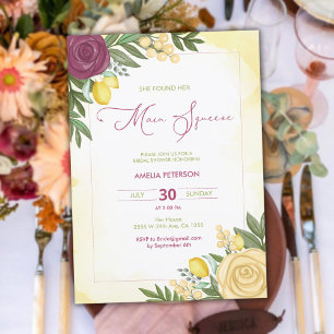 Main Squeeze Citrus Bright Lemon Bridal Shower Invitation