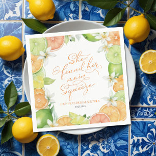 Main Squeeze   Citrus Floral Bridal Shower Napkin