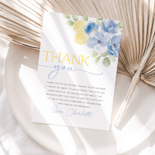 Main Squeeze Citrus Floral Bridal Shower Thank You Card