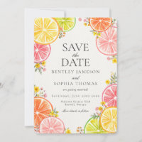 Main Squeeze Citrus Floral Summer Save the Date