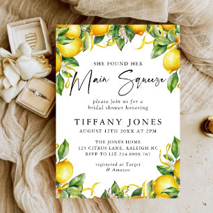 Main Squeeze Citrus Lemon Bridal Shower Invitation