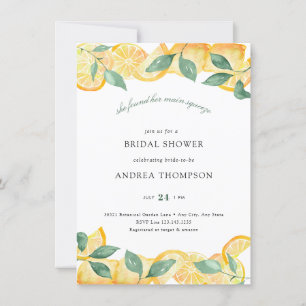 Main Squeeze Citrus Lemon Bridal Shower Invitation