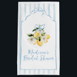 Main Squeeze Citrus Lemon Monogram Bridal Shower Small Gift Bag<br><div class="desc">Add a zesty touch to your bridal shower with the Main Squeeze citrus lemon small gift bag. Featuring a cheerful lemon design and fresh, modern style, this bag is perfect for packaging small favours, sweet treats, or thank-you gifts. Customize the text to include the bride’s name, event date, or a...</div>