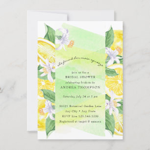 Main Squeeze   Citrus   Lemon Yellow Bridal Shower Invitation