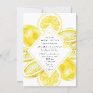 Main Squeeze Citrus Lemon Yellow Bridal Shower Invitation