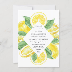 Main Squeeze   Citrus   Lemon Yellow Bridal Shower Invitation