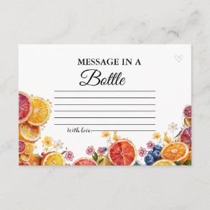 Main Squeeze Citrus  Message bottle Bridal Shower  Enclosure Card