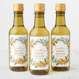 Main Squeeze Citrus Orange Bridal Shower Wine Label
