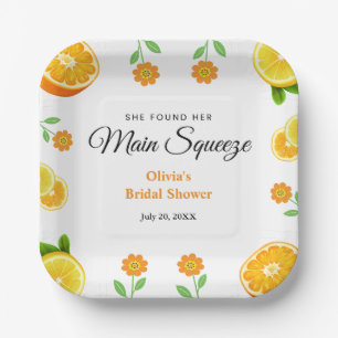 Main Squeeze Citrus Summer Lemon Bridal Shower Paper Plate