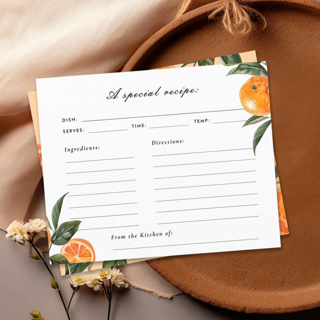 Main Squeeze Elegant Bridal Shower Recipe Card (Creator Uploaded)