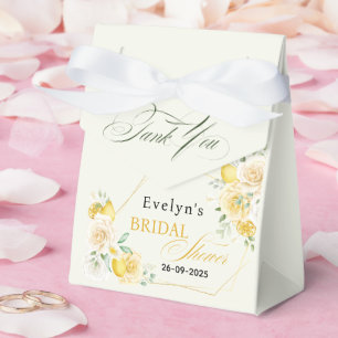 Main Squeeze Elegant Lemon Floral Bridal Shower  Favor Box
