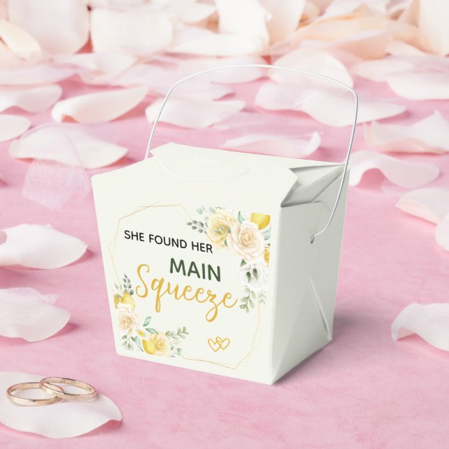 Main Squeeze Elegant Lemon Floral Bridal Shower  Favor Box (Wedding)