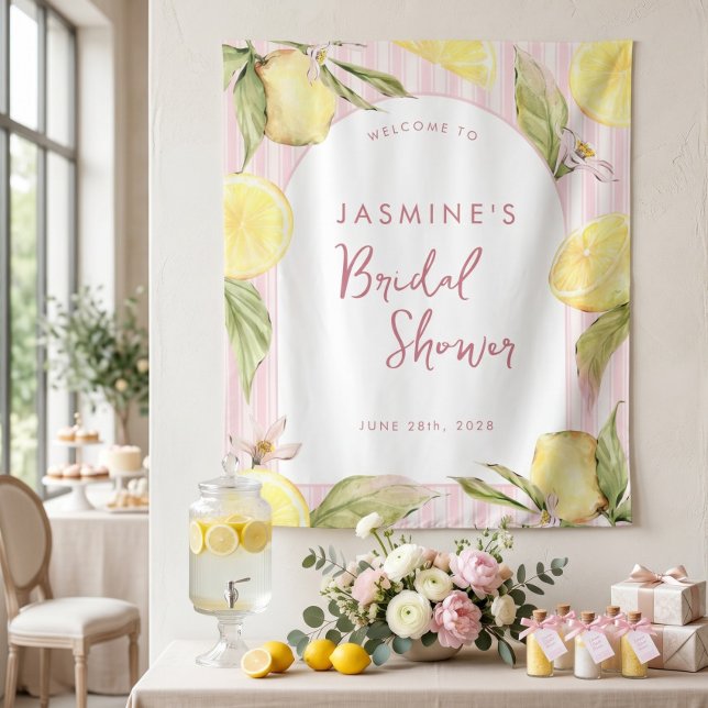 Main Squeeze Lemon Bridal Shower Banner Tapestry (Creator Uploaded)