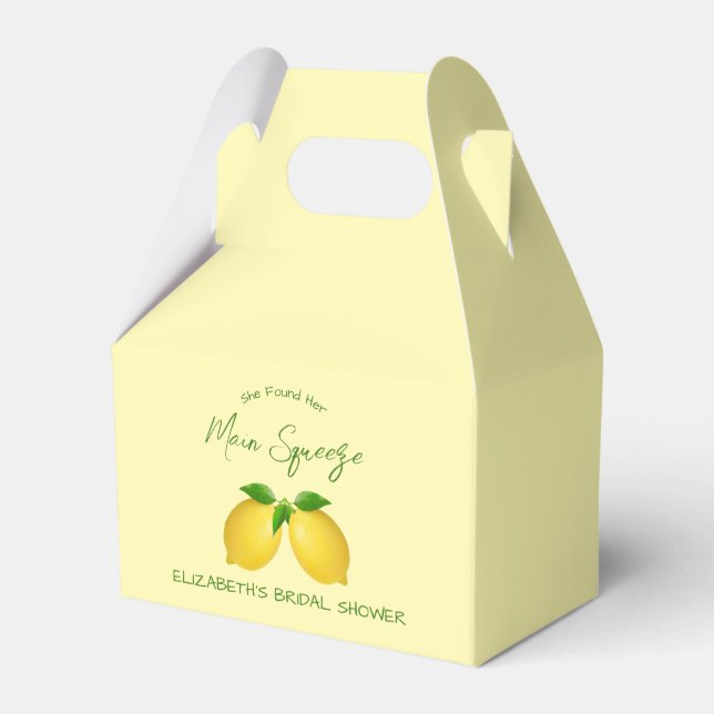 Main Squeeze Lemon Bridal Shower Favor Box (Front Side)