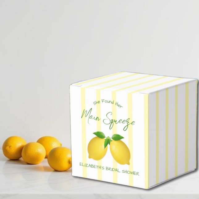 Main Squeeze Lemon Bridal Shower Favor Box (Creator Uploaded)