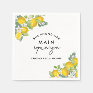 Main Squeeze Lemon Bridal Shower Napkins