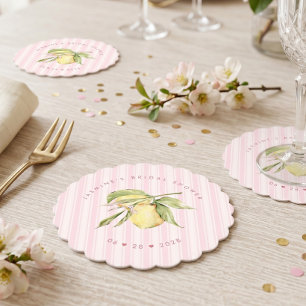 Main Squeeze Lemon Bridal Shower Paper Coaster