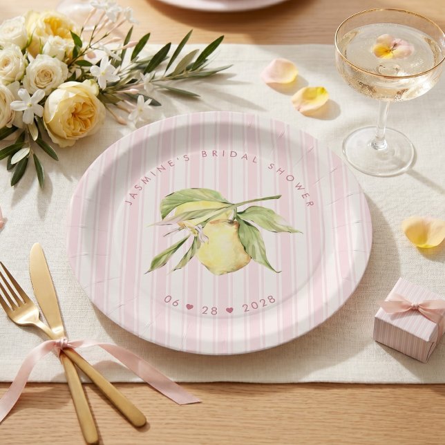 Main Squeeze Lemon Bridal Shower  Paper Plate (Creator Uploaded)