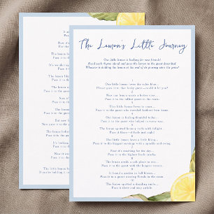 Main Squeeze Lemon Bridal Shower Recipe Card