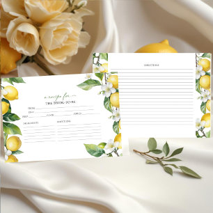 Main Squeeze   Lemon Bridal Shower Recipe Cards