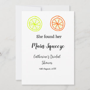 Main Squeeze lemon citrus bridal shower add name d Invitation