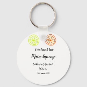 Main Squeeze lemon citrus bridal shower add name d Keychain