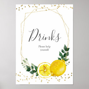 Main squeeze lemon Drinks Sign Poster