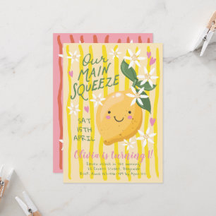 Main Squeeze Lemon First Birthday Invitation