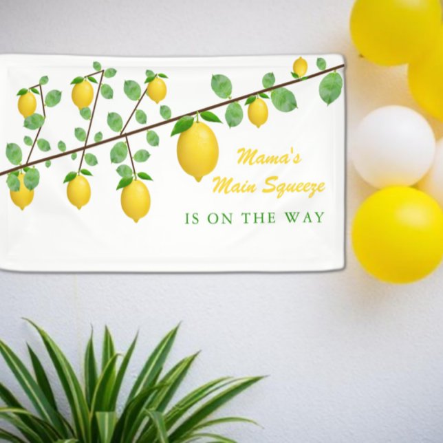 Main Squeeze Lemon Gender Neutral Baby Shower Banner (Creator Uploaded)