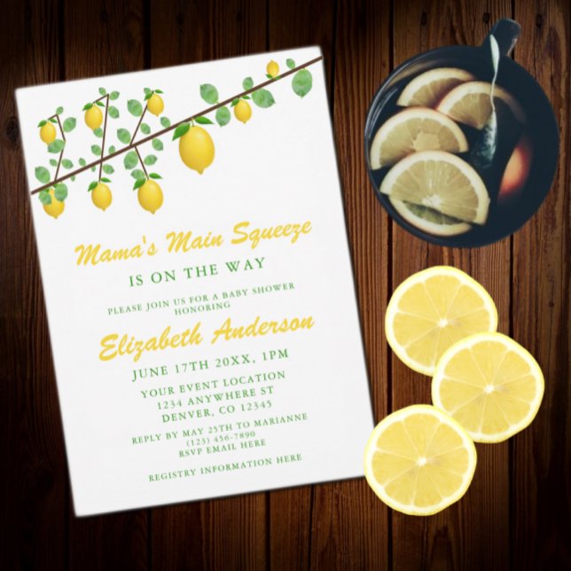 Main Squeeze Lemon Gender Neutral Baby Shower Invitation (Creator Uploaded)