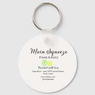 Main squeeze lemon juice homemade business name keychain