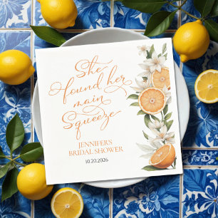Main Squeeze Lemon Mediterranean Bridal Shower Napkin