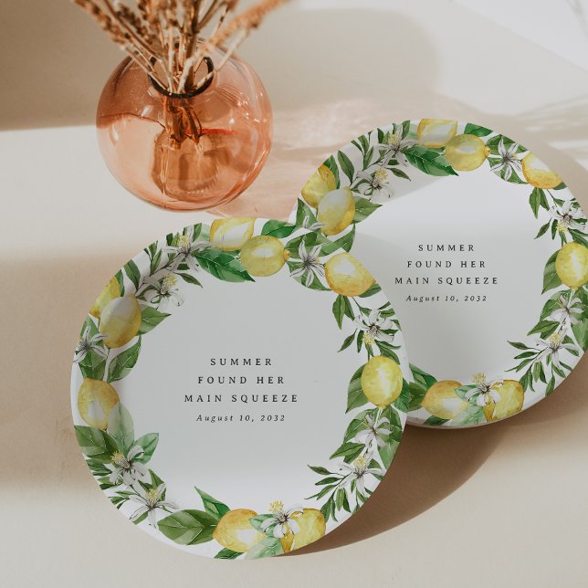 Main Squeeze Lemon Themed Bridal Shower Paper Plate (Creator Uploaded)