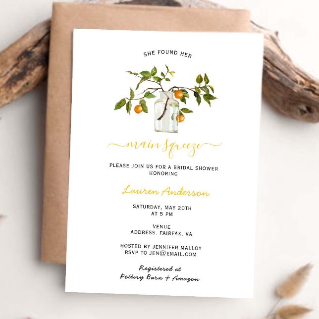 Main squeeze Lemon tree Bridal Shower invitation (Creator Uploaded)