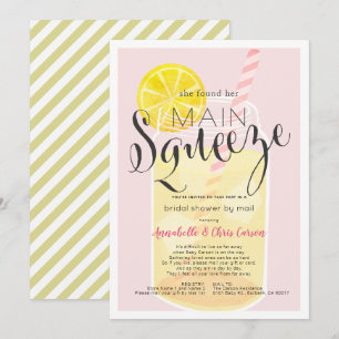 Main Squeeze Lemonade Pink Bridal Shower by Mail Invitation