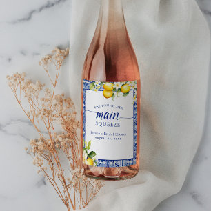 Main Squeeze Lemons & Blue Mediterranean Wine Label