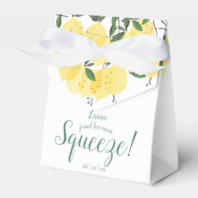Main Squeeze Lemons Bridal Shower  Favor Box (Front Side)