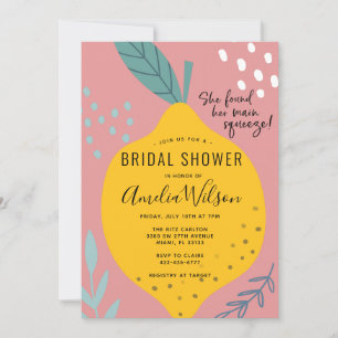 Main Squeeze Lemons Bridal Shower Invitation