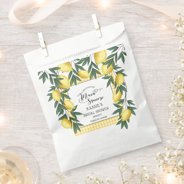 Main Squeeze Lemons Tropical Bridal Shower Favour Bag (Clipped)