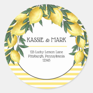 Main Squeeze Lemons Tropical Return Address Classic Round Sticker