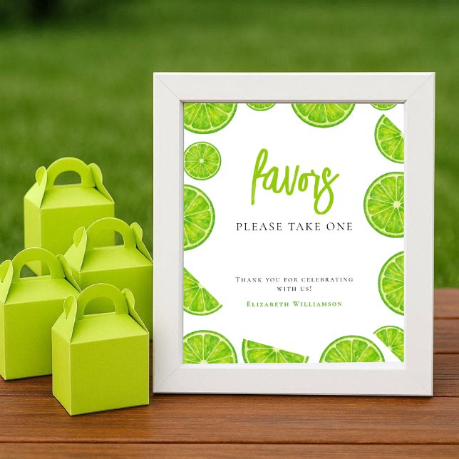 Main Squeeze Lime Green Bridal Shower Favours Sign (Creator Uploaded)
